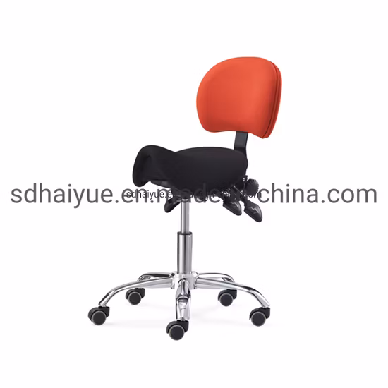 Neigungssitz, höhenverstellbar, ergonomischer Sattelsitz, rollender Dentalhocker mit verstellbarer Rückenlehne